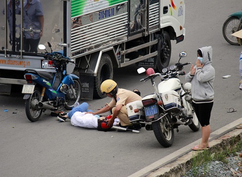 Hiện trường vụ tai nạn. 