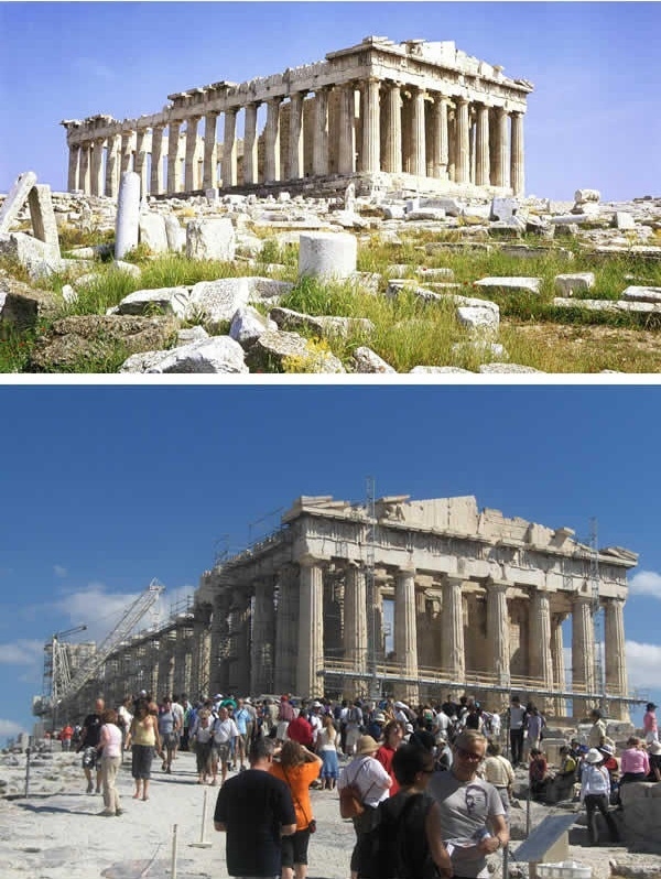 Thành phố cổ Athens phải trùng tu vì bị xuống cấp theo thời gian. (Ảnh: 9GAG).