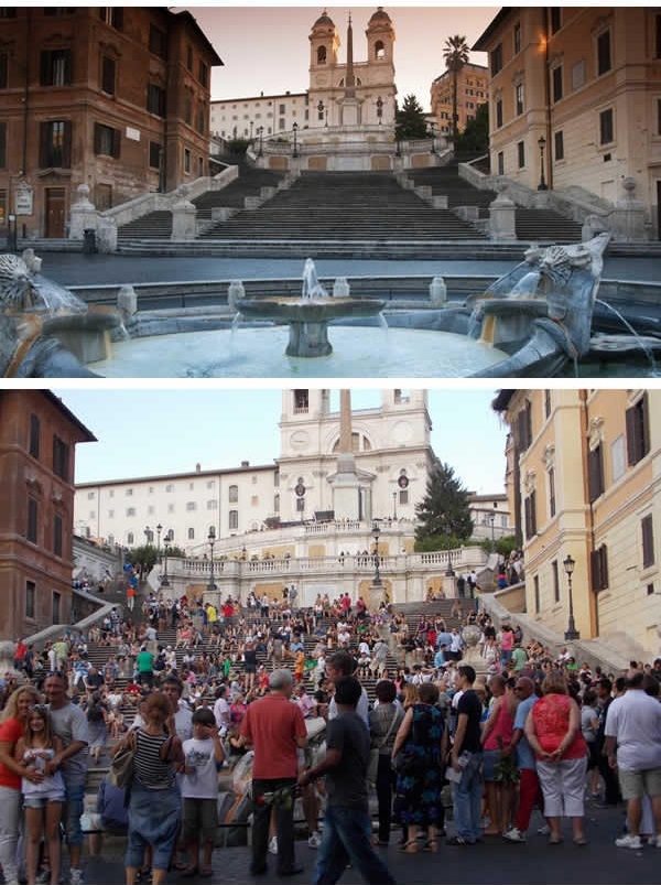 Spanish Steps ở Ý luôn đông như trẩy hội. (Ảnh: 9GAG).