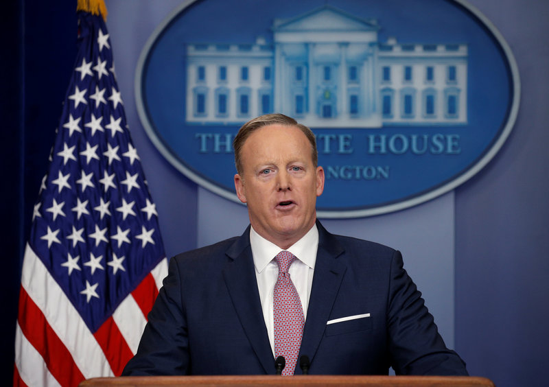 White House spokesman Sean Spicer holds a press briefing at the White House in Washington