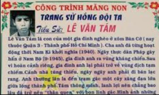 Bi hài trường học dùng ảnh tử tù làm ảnh tiểu sử Lê Văn Tám