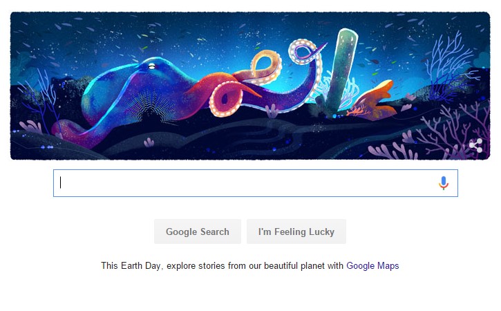 Google chạy 5 doodle điểm nóng môi trường nhân Ngày Trái Đất 22/4.4
