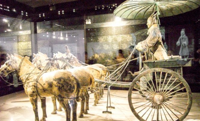 Cỗ xe ngựa được khai quật từ khu lăng mộ Tần Thủy Hoàng.