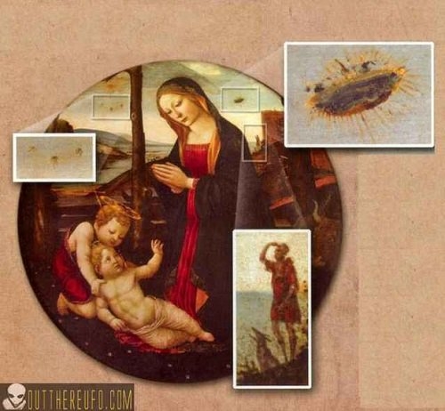 UFO trong bức tranh "Madonna và Thánh Giovannino"