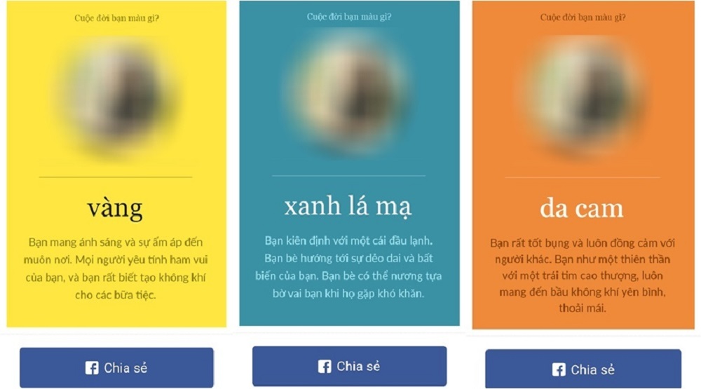  “Cuộc đời bạn màu gì?” là trò chơi đang được lan truyền nhanh chóng trong cộng đồng Facebook Việt Nam. (Nguồn: Internet)