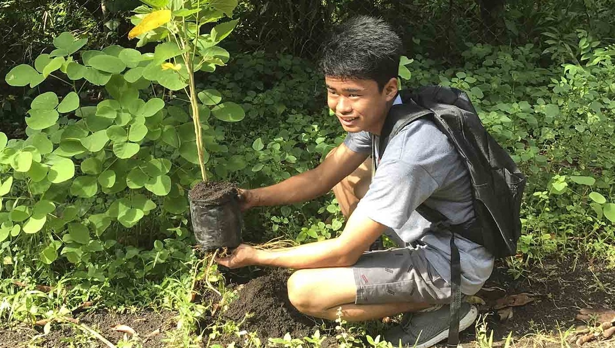 Một học sinh tham gia ngày hội trồng cây ở Philippines năm 2018. Ảnh: Agreaph.