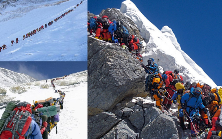 Quá nhiều người đến chinh phục đỉnh Everest trong tháng 5 vừa qua. (Ảnh qua Astro Ulagam)