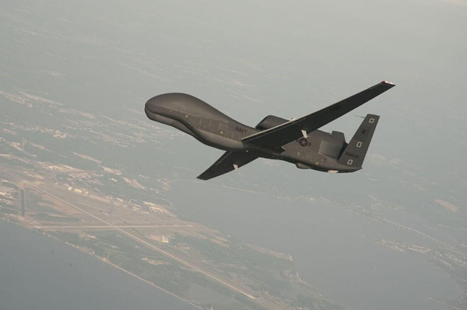 Máy bay không người lái RQ-4A Global Hawk của Mỹ bị bắn rơi rạng sáng 20/6. Ảnh: Không quân Mỹ.
