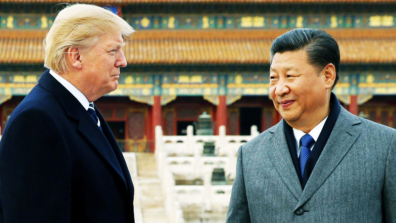 Chủ tịch Trung Quốc Tập Cận Bình và Tổng thống Mỹ Donald Trump. 