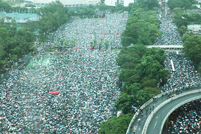 Khoảng 1,7 triệu người Hồng Kông đã tham gia hoạt động phản đối dự luật dẫn độ hôm 18/8. (Ảnh: Epoch Times)