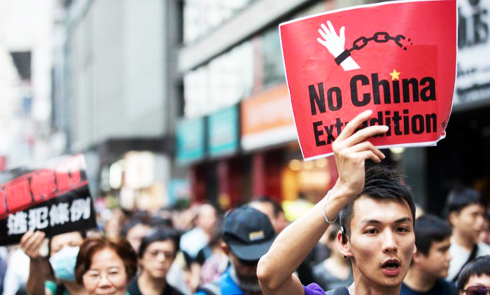 Người biểu tình Hồng Kông phản đối dự luật dẫn độ. 