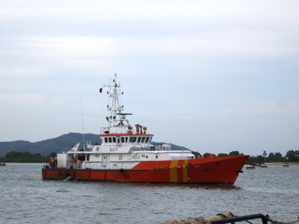 tàu SAR 413 của Trung tâm Phối hợp tìm kiếm cứu nạn hàng hải khu vực 3 được coi là “cá kình” trên biển. 