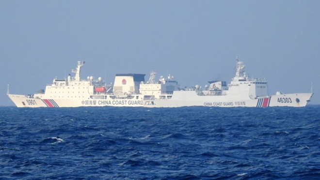 Tàu hải cảnh Trung Quốc hoạt động trái phép trên vùng biển Việt Nam. (Ảnh qua thanhnien)