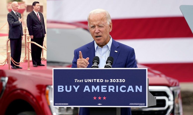Ứng cử viên đảng Dân chủ Joe Biden phát biểu trong một sự kiện tranh cử về sản xuất và mua các sản phẩm do Mỹ sản xuất tại trụ sở UAW Khu vực 1 ở Warren, Michigan vào ngày 9/9/2020