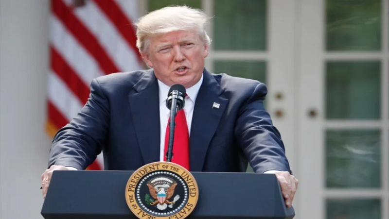 Tổng thống Trump tuyên bố tại Nhà Trắng vào ngày 1/6/2017 rằng Hoa Kỳ sẽ rút khỏi hiệp định khí hậu Paris. (Ảnh qua ET)