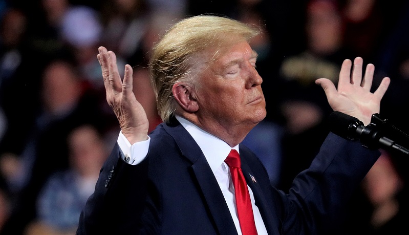 Tổng thống Mỹ Donald Trump tại một cuộc mít tinh vận động tranh cử ở Battle Creek, Michigan, vào tháng 12/2020