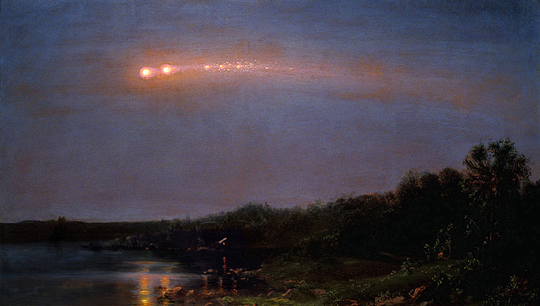 Bức tranh sơn dầu “1860 Great Meteor” của Frederic Church. (Ảnh: Wikipedia)