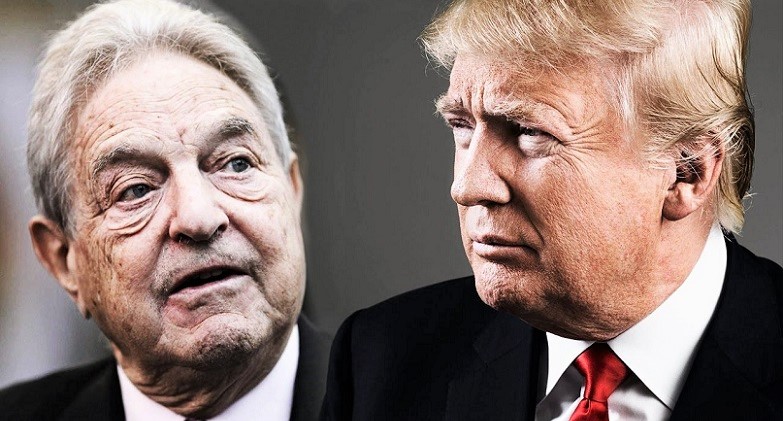 Ảnh kết hợp: Tổng thống Mỹ Donald Trump và tỷ phú cánh tả George Soros